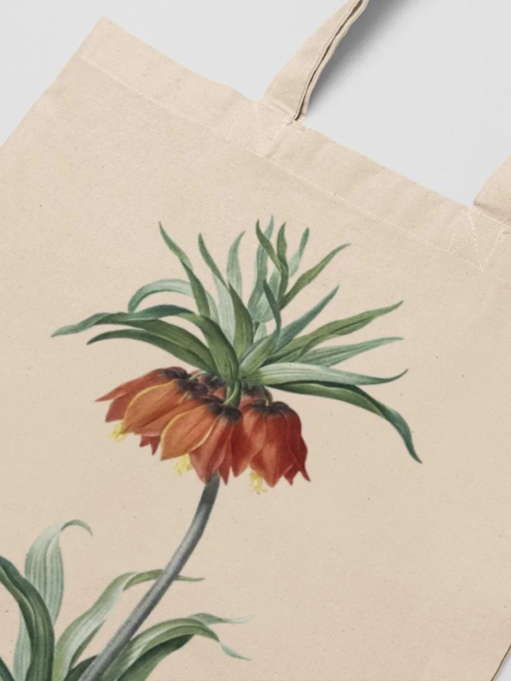 Fritillary Vintage Floral Print Graphic Canvas Tote Bag